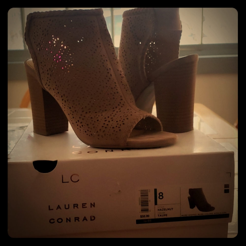 Peep toe booties